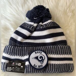 NWT 2019 Los Angeles Rams New Era Navy/White Cuffed Knit Beanie Hat